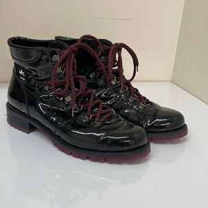 Italian Patent Leather Boots with Laces